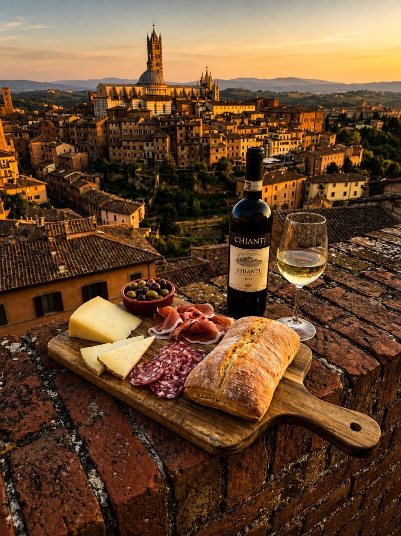 Italian Food Platter with City View